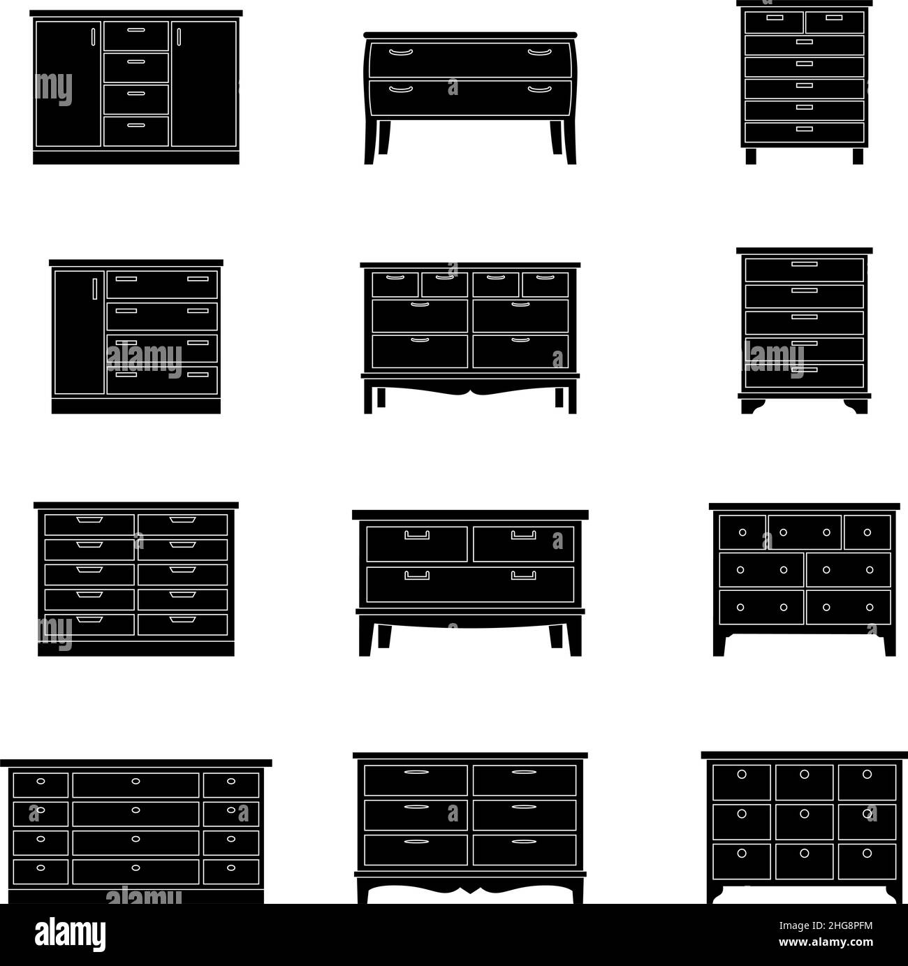 Chest of drawers Stock Vector Images - Alamy