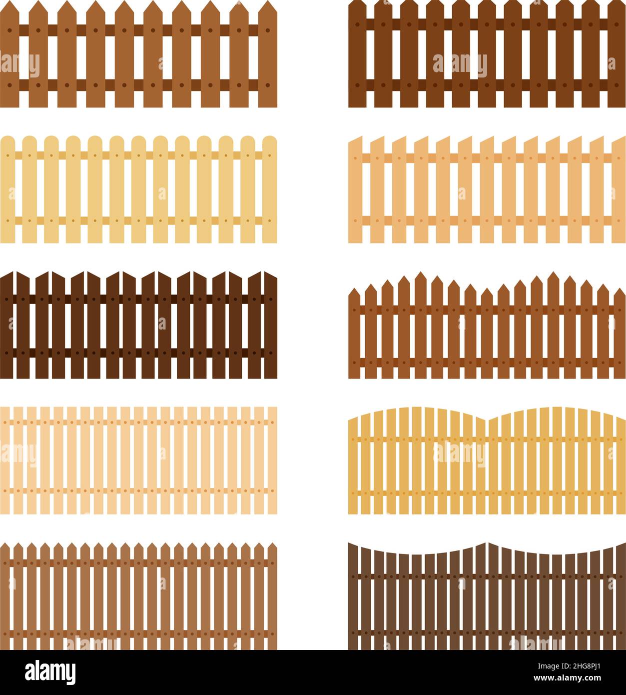 Set of fences, vector illustration Stock Vector