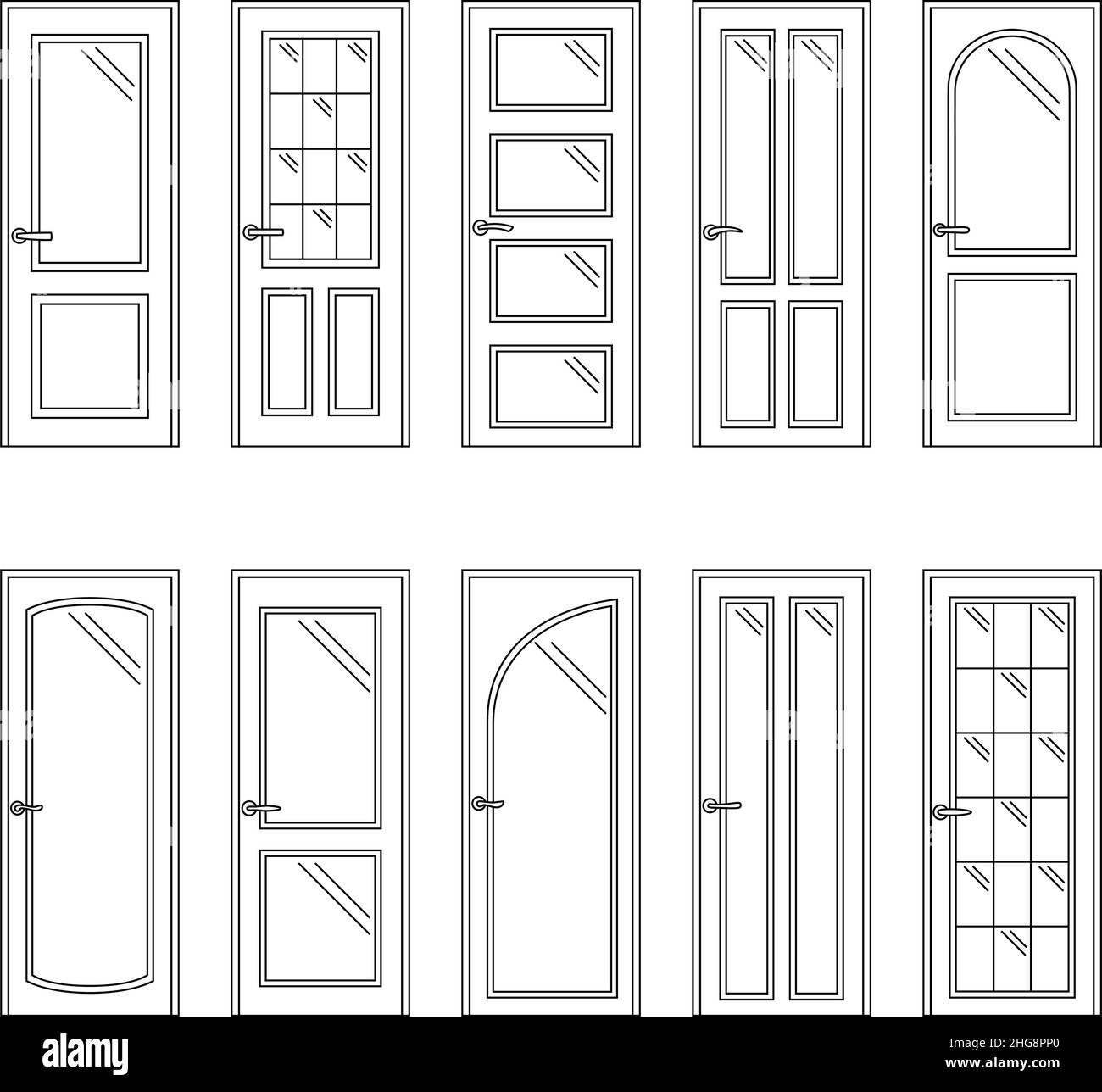 Set of contours of doors, vector illustration Stock Vector Image & Art ...
