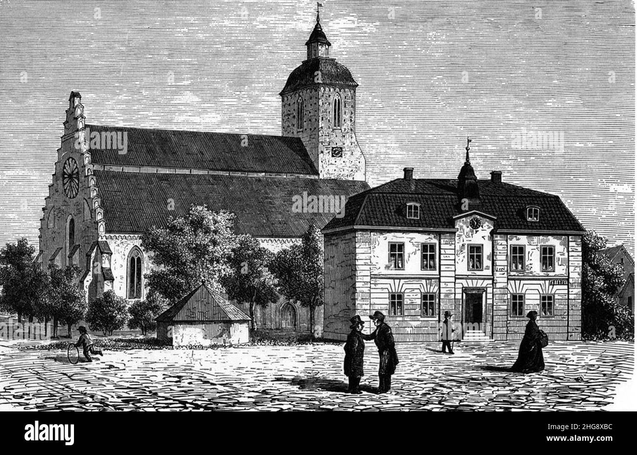 Skänninge, 1850. Stock Photo