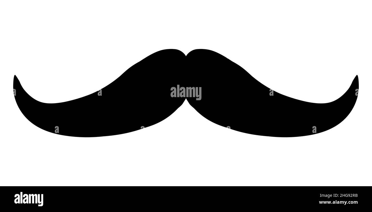 Black mustache swirls icon. Curly fashionable male mustache Stock Vector