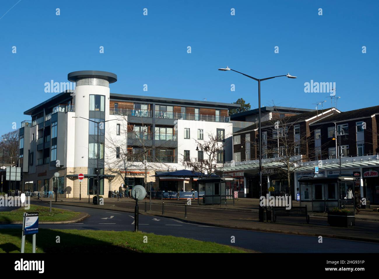Abbey End in winter, Kenilworth, Warwickshire, England, UK Stock Photo