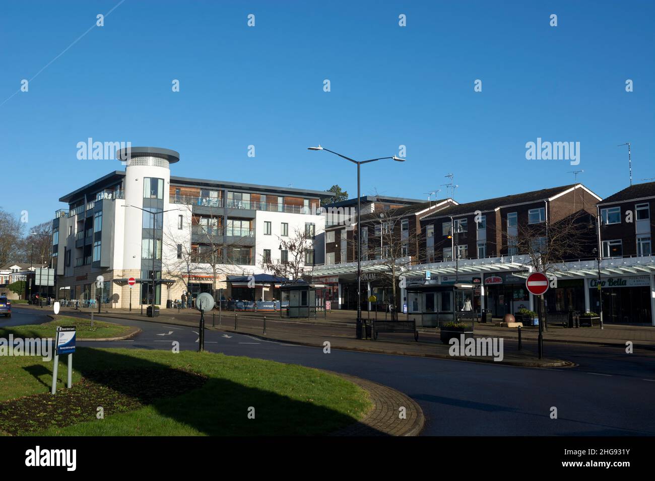 Abbey End in winter, Kenilworth, Warwickshire, England, UK Stock Photo