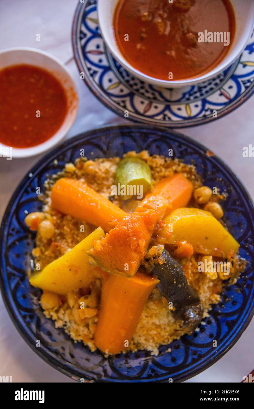 Moroccan couscous with chicken and vegetables Stock Photo Alamy