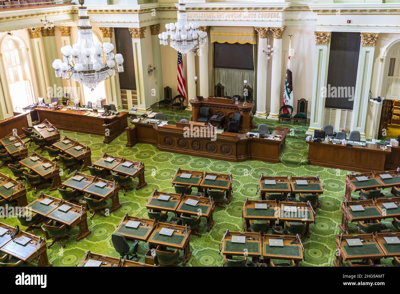 Sacramento, California, USA - July 4, 2014:  The California state capitol legislature meeting room in Sacramento, California. Stock Photo