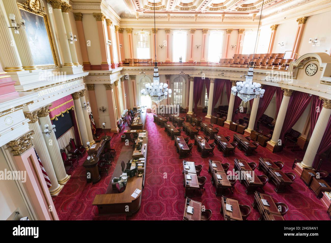SACRAMENTO, CALIFORNIA - July 4, 2014:  California State assembly meeting room in the historic capitol building. Stock Photo