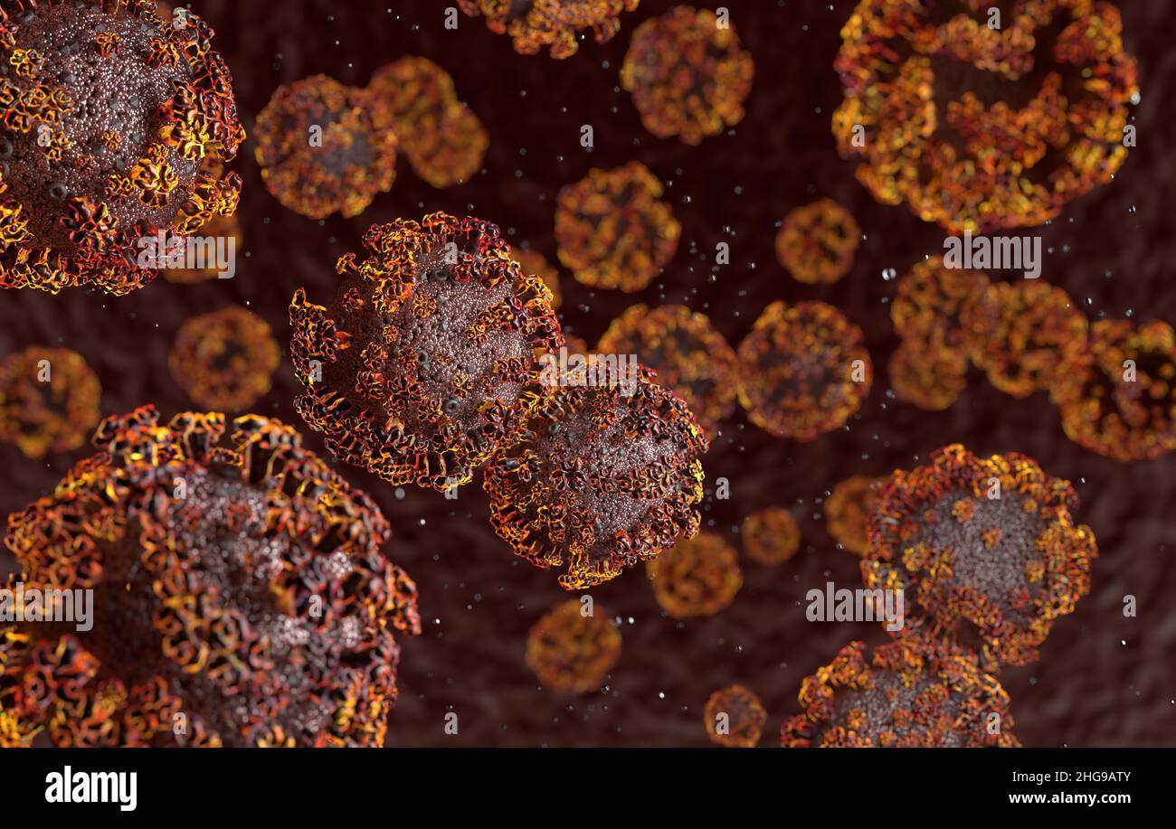 Coron Renderer Virus outbreak under microscopic hi-res stock photography and images ...