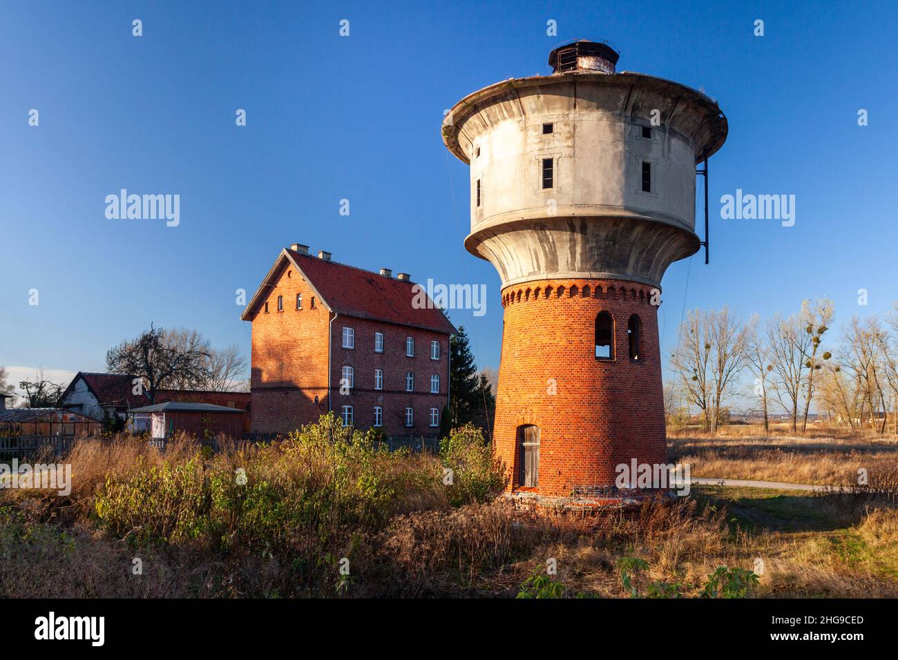 wegorzewo-railway-water-tower-poland-stock-photo-alamy