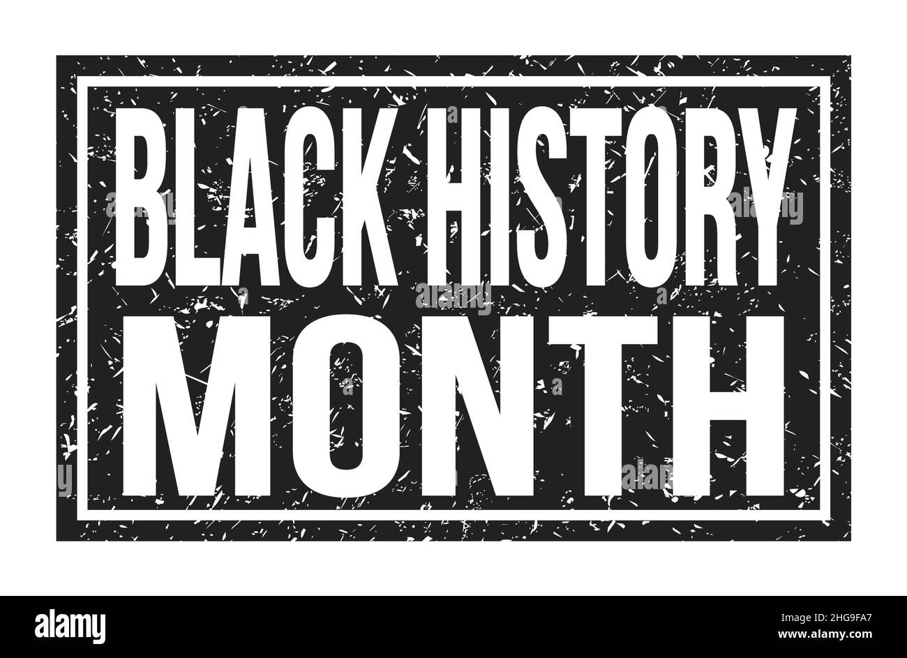BLACK HISTORY MONTH, words written on black rectangle stamp sign Stock ...