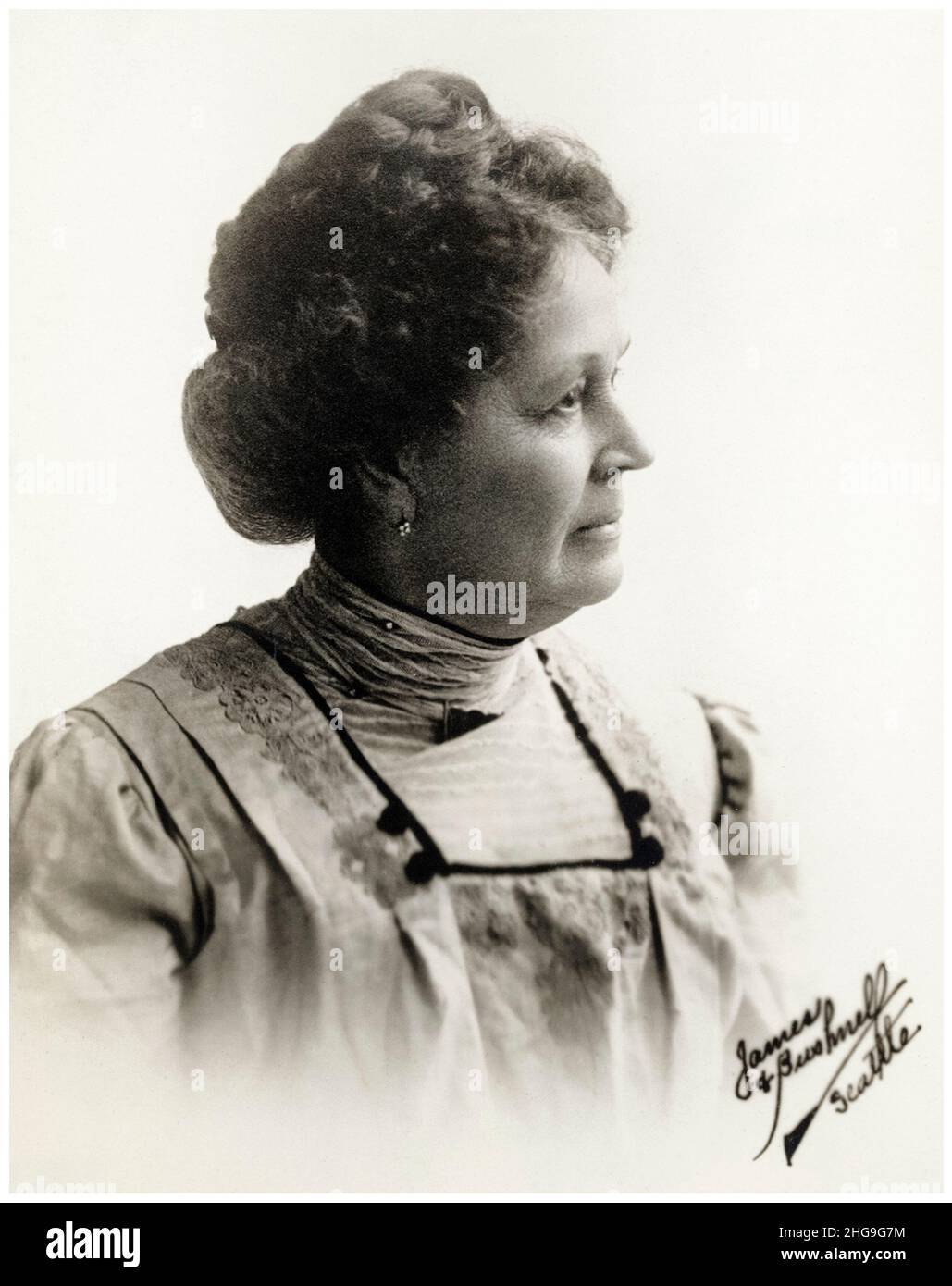 Emma Smith DeVoe (1848-1927), American women's suffragist and President of the National Council of Women Voters, portrait photograph by James & Bushnell (Seattle), 1910-1920 Stock Photo
