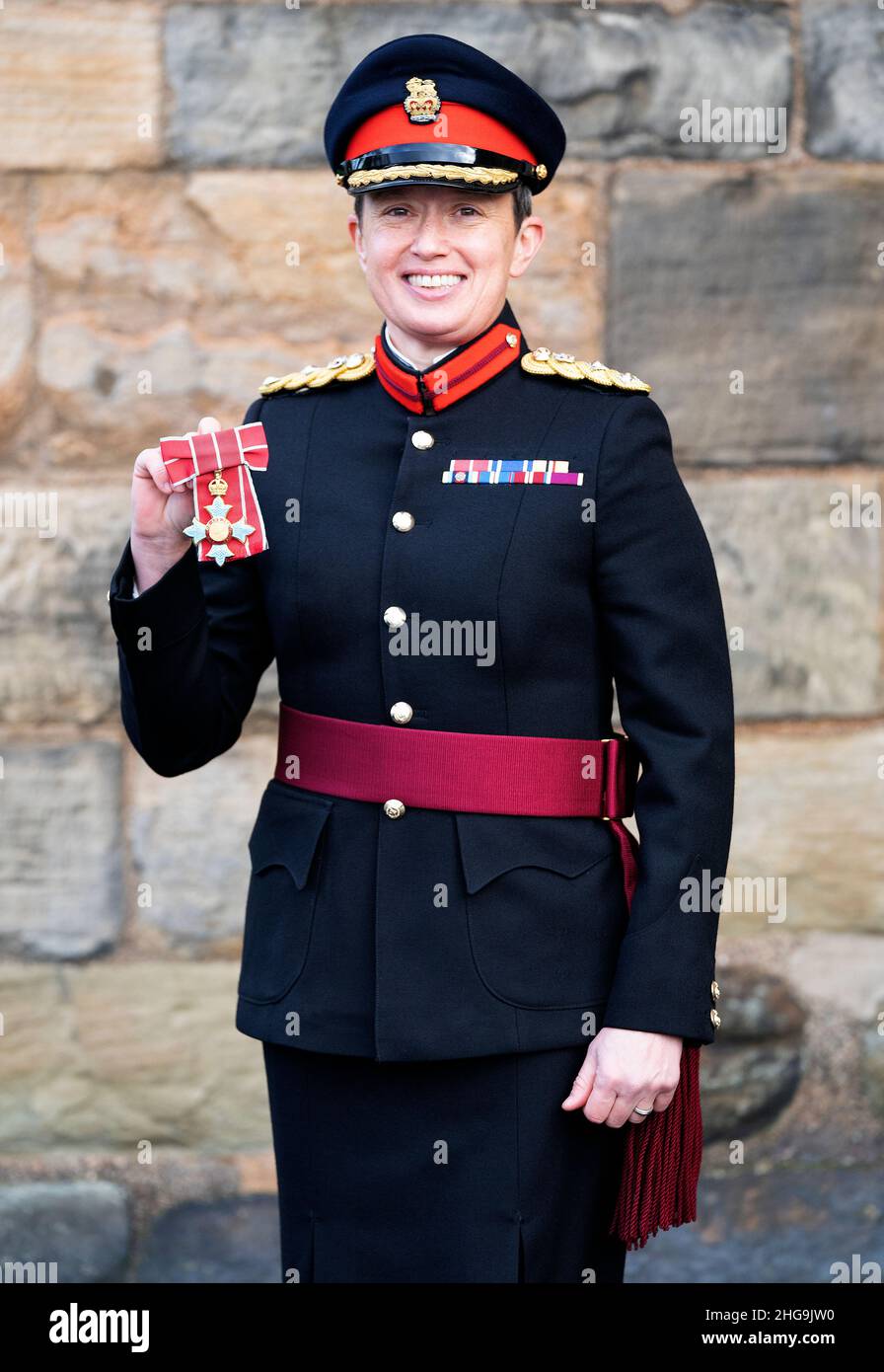 Brigadier Clare Phillips after receiving her CBE during an Investiture ...