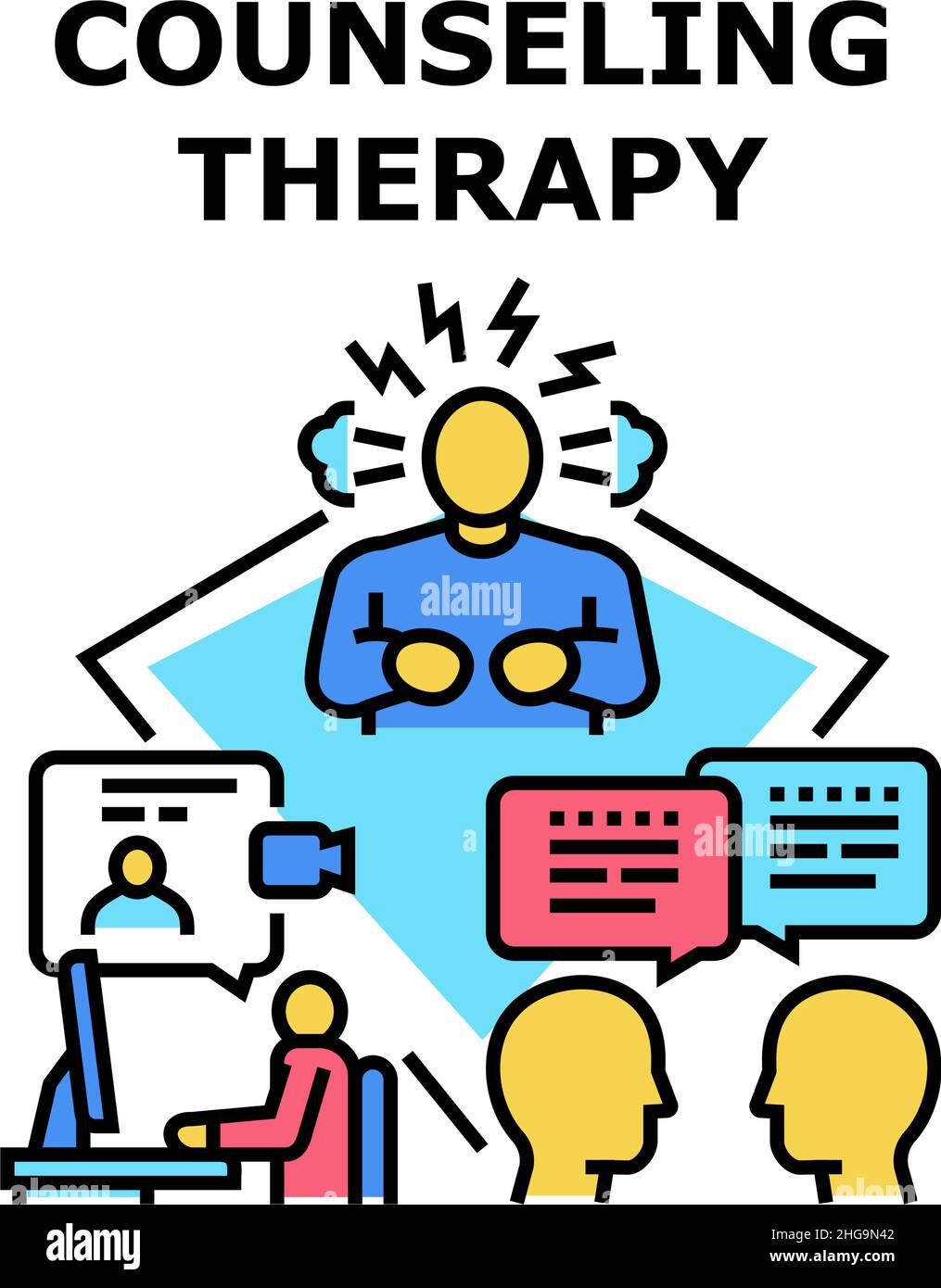 Counseling therapy icon vector illustration Stock Vector