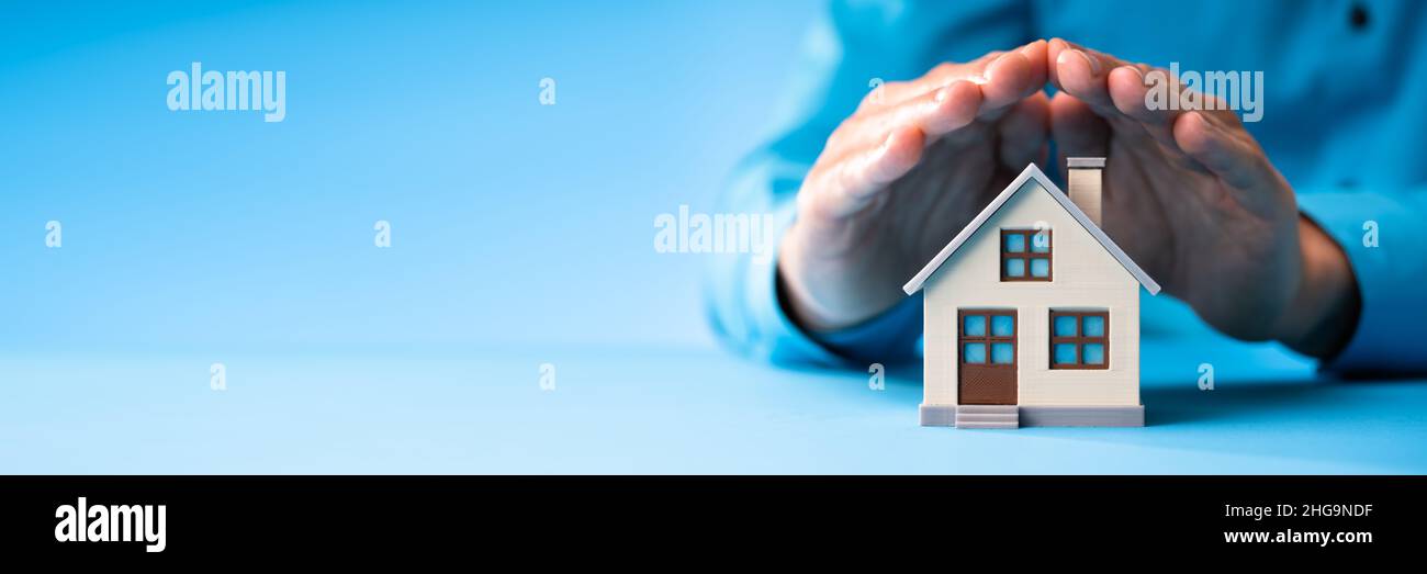 House Insurance Cover And Security. Buy Property Stock Photo
