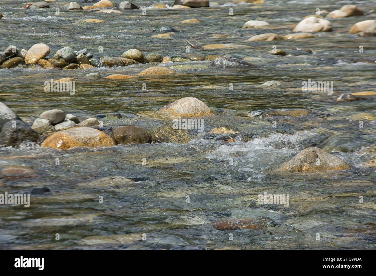 River with rocks in close up Stock Photo