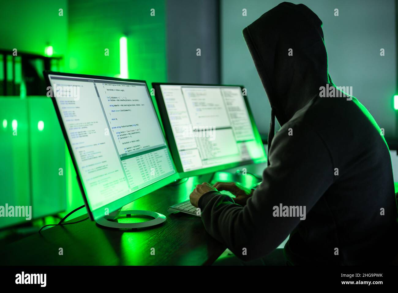 Cyber Security Data Breach And Hacking Crime Stock Photo