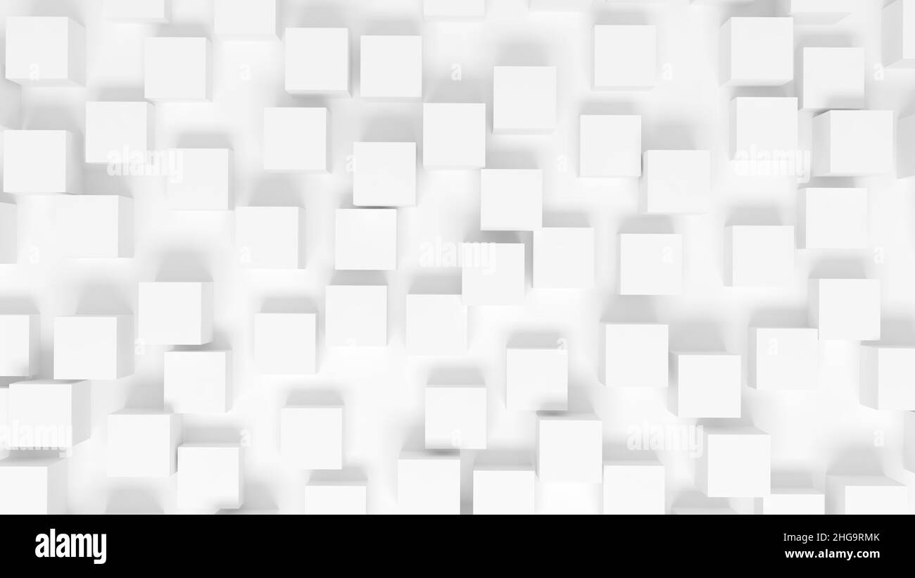 Abstract 3D white geometric background Stock Photo