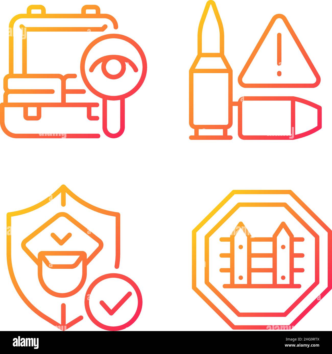 Checkpoint examination gradient linear vector icons set Stock Vector ...