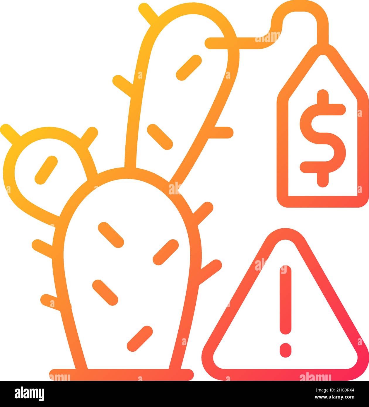 Succulent smuggling gradient linear vector icon Stock Vector
