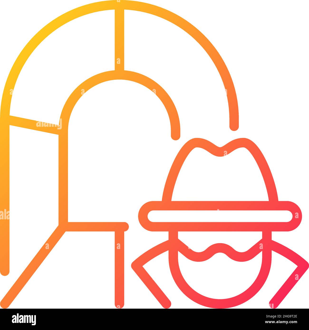 Smuggling tunnel gradient linear vector icon Stock Vector