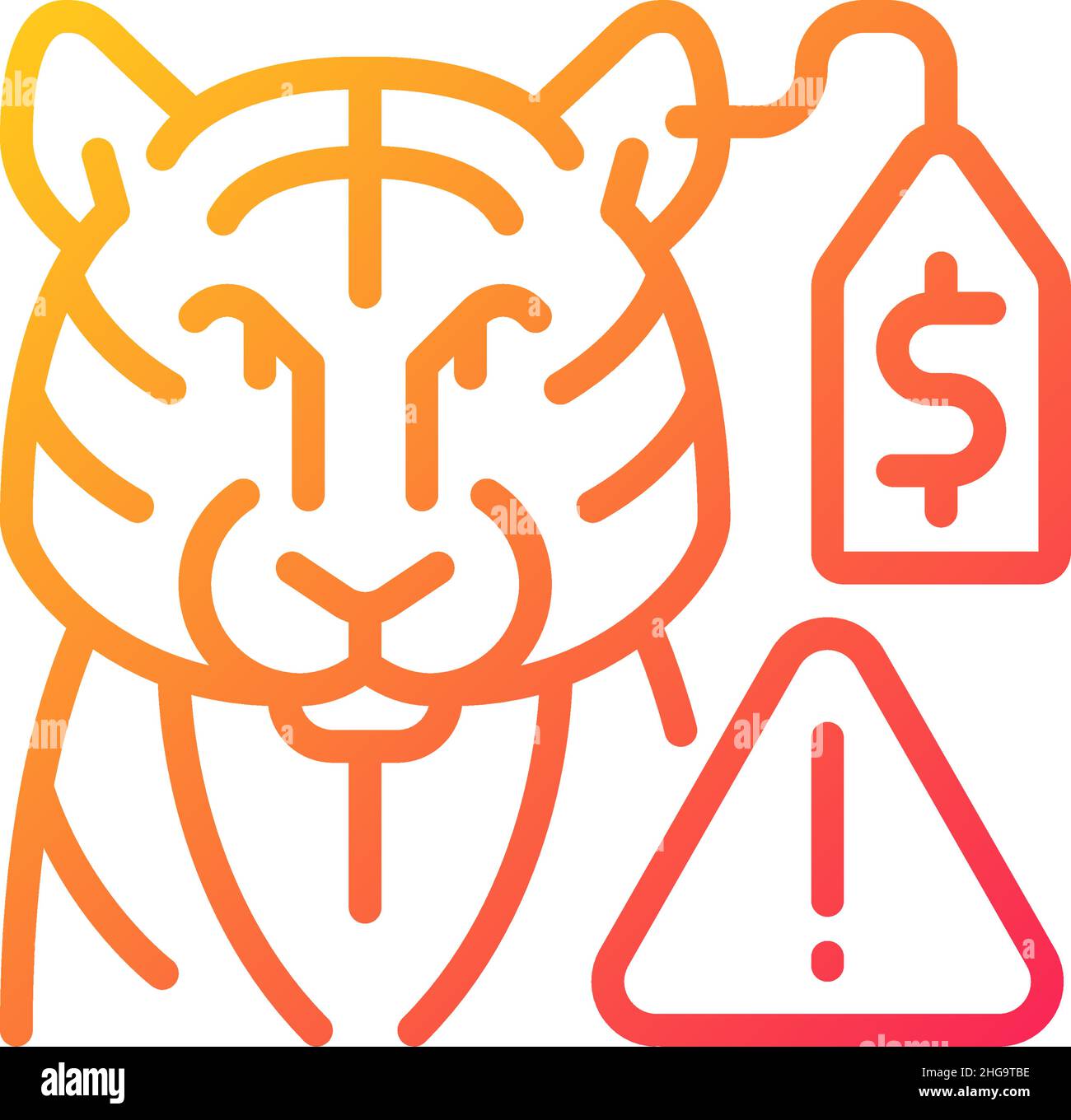 Wildlife smuggling gradient linear vector icon Stock Vector