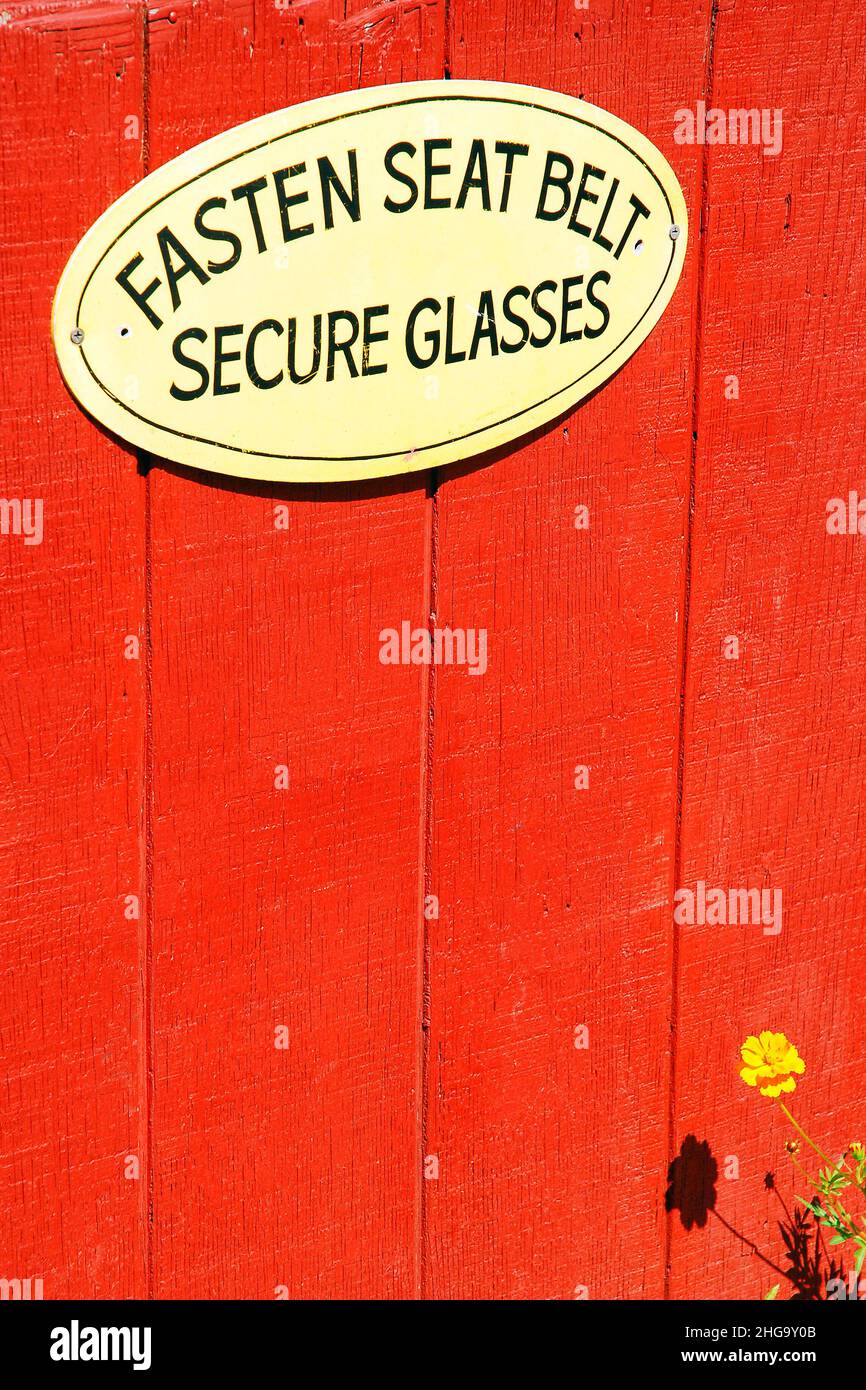 Fasten Seat Belts Secure Glasses Stock Photo - Alamy