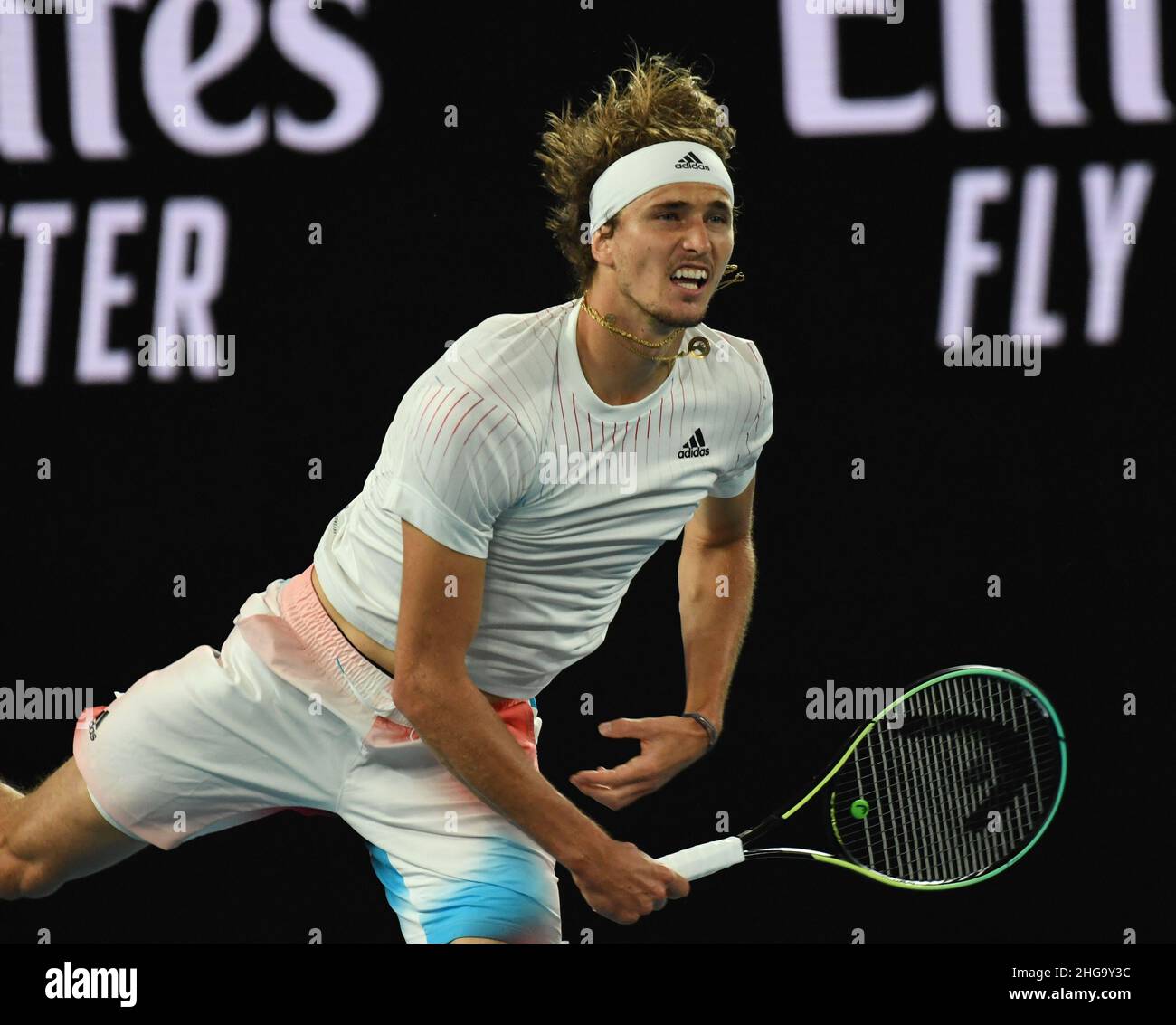Melbourne, Australia. 19th Jan, 2022. Rod Laver Arena Melbourne Park Day 3  19/01/2022 Aleksander ZVEREV (GER) wins second round match beating John  Millman (AUS) Credit: Roger Parker/Alamy Live News Stock Photo - Alamy