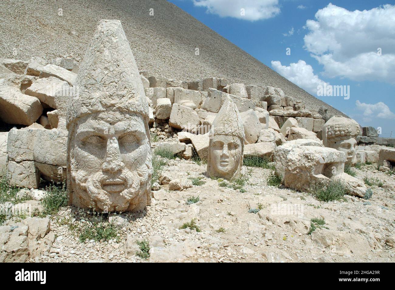 Giant God heads on Mount Nemrut. Anatolia, Turkey. Ancient colossal