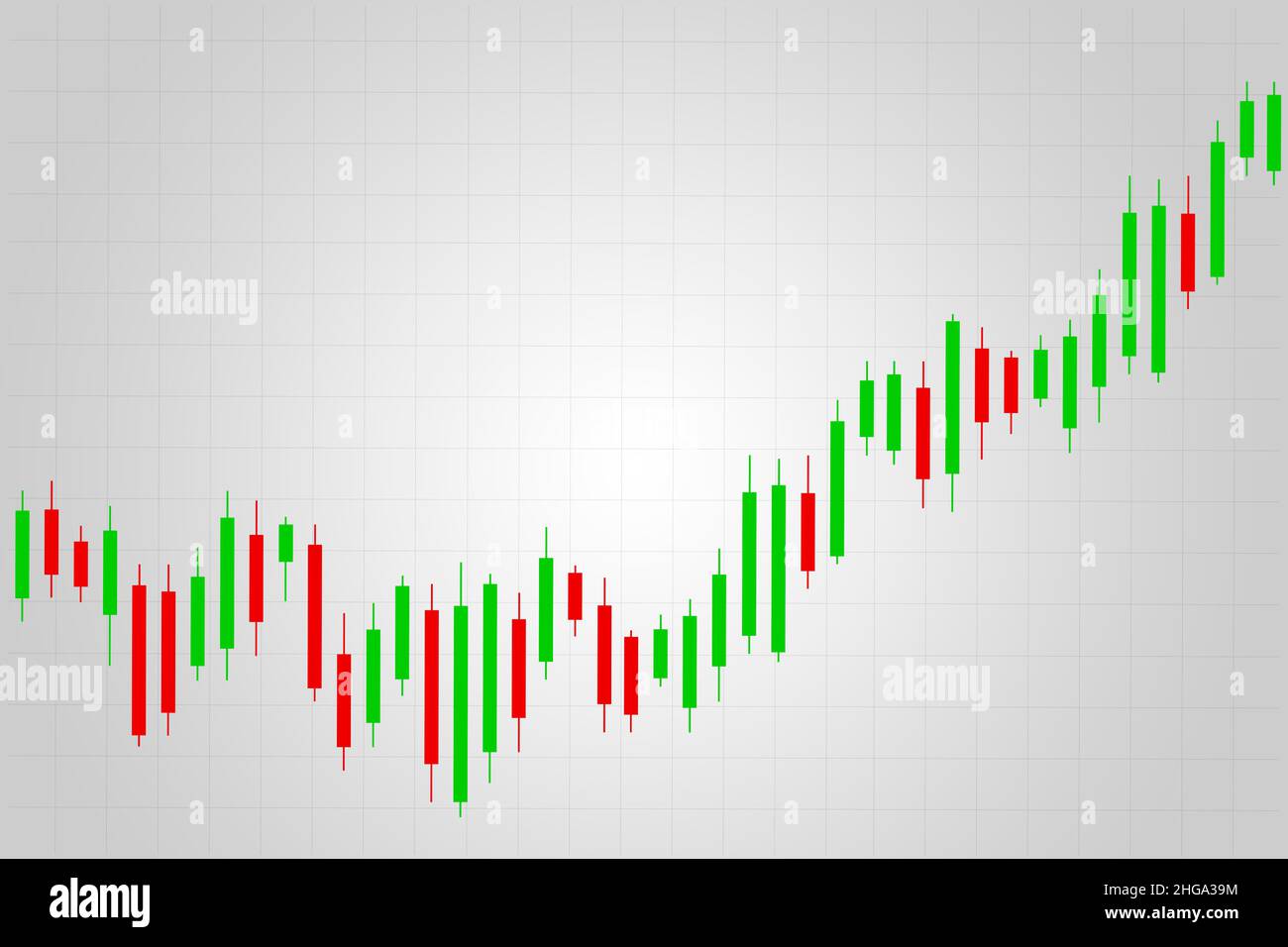 Stock market or forex trading candlestick chart exchange uptrend. Stock