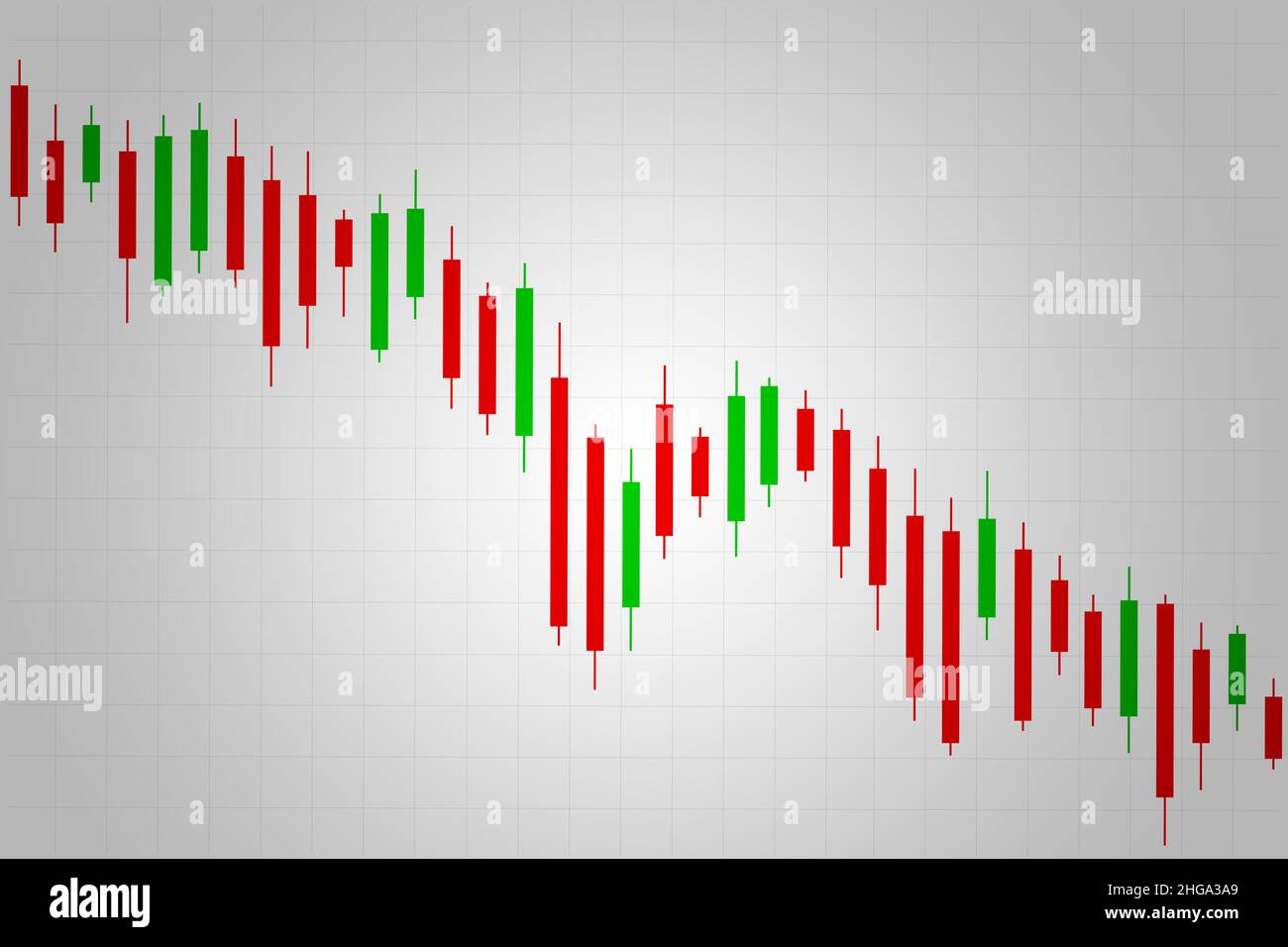 Stock market or forex trading candlestick chart exchange downtrend