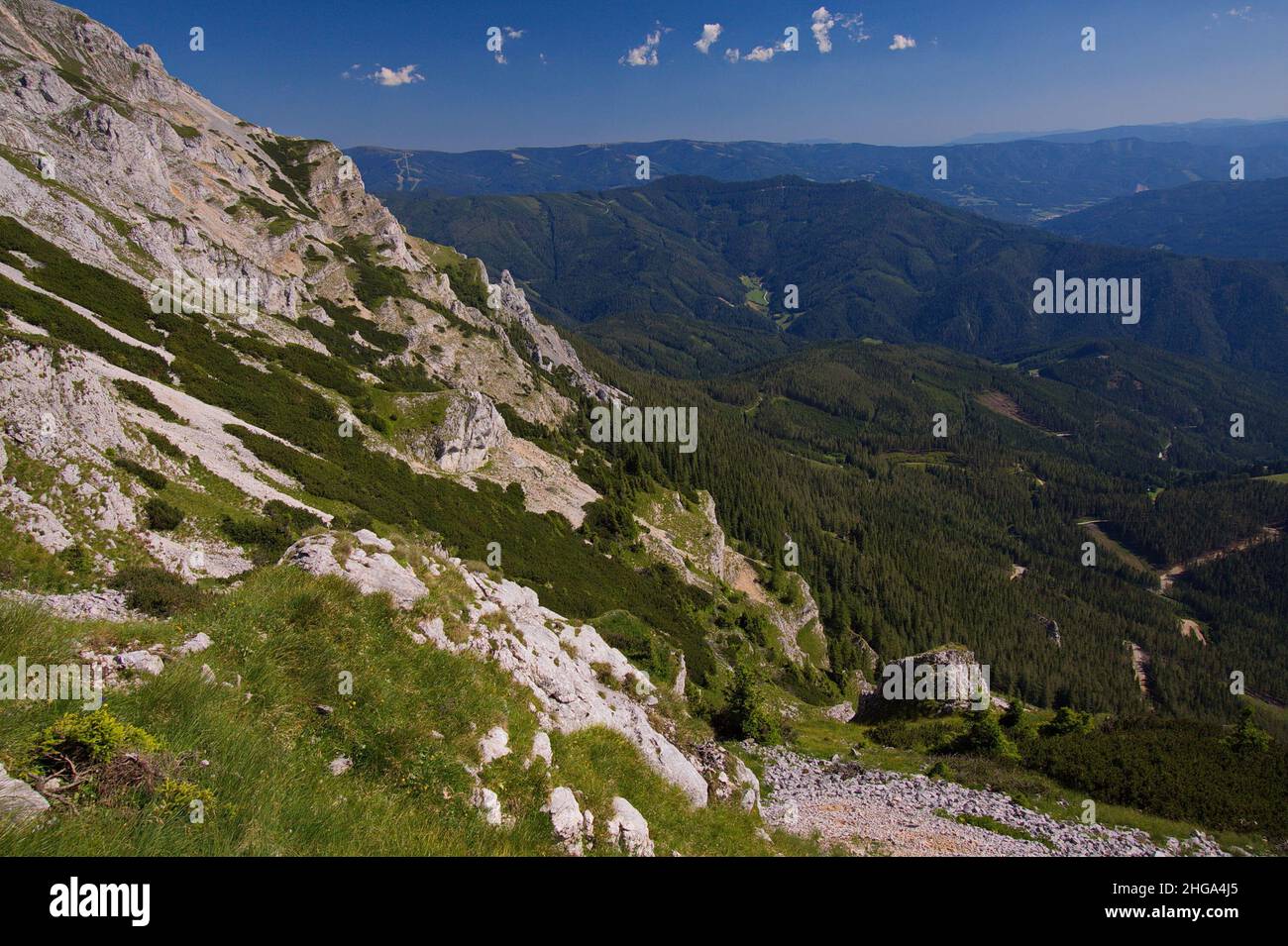 Landscape at hiking trail Altenberger Steig to Rax,Austria,Europe Stock ...