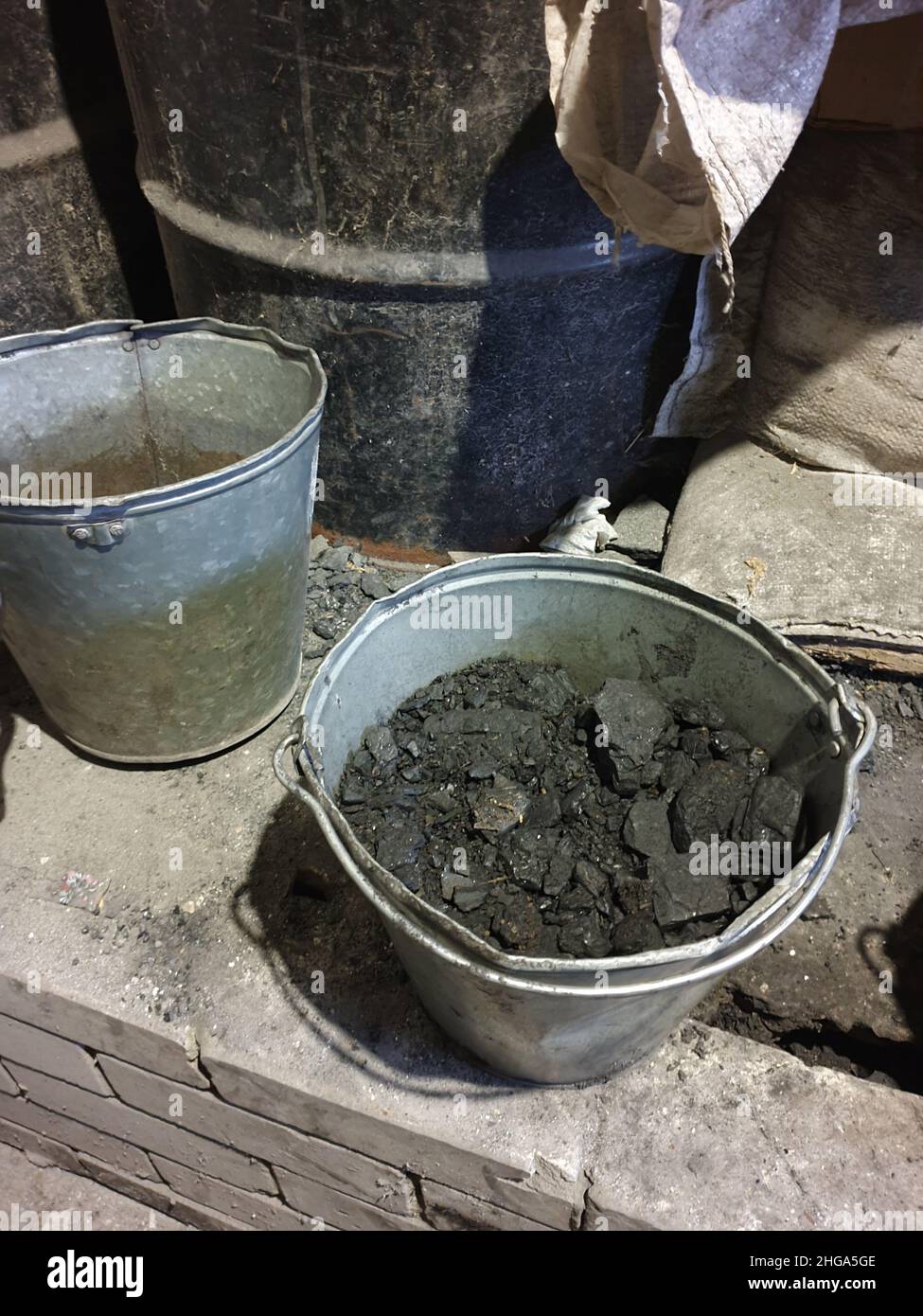 coal for heating the house with a solid fuel boiler Stock Photo Alamy