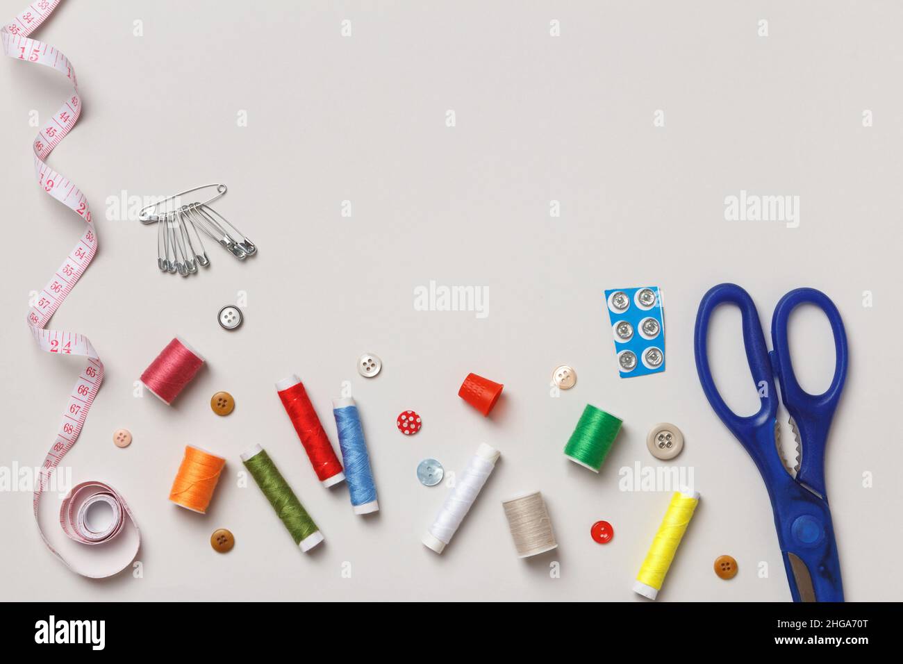 Set of tailoring accessories hi-res stock photography and images - Alamy