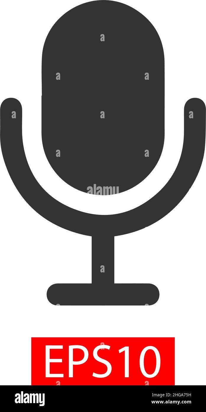 Microphone icon vector flat design isolated on white background Stock ...