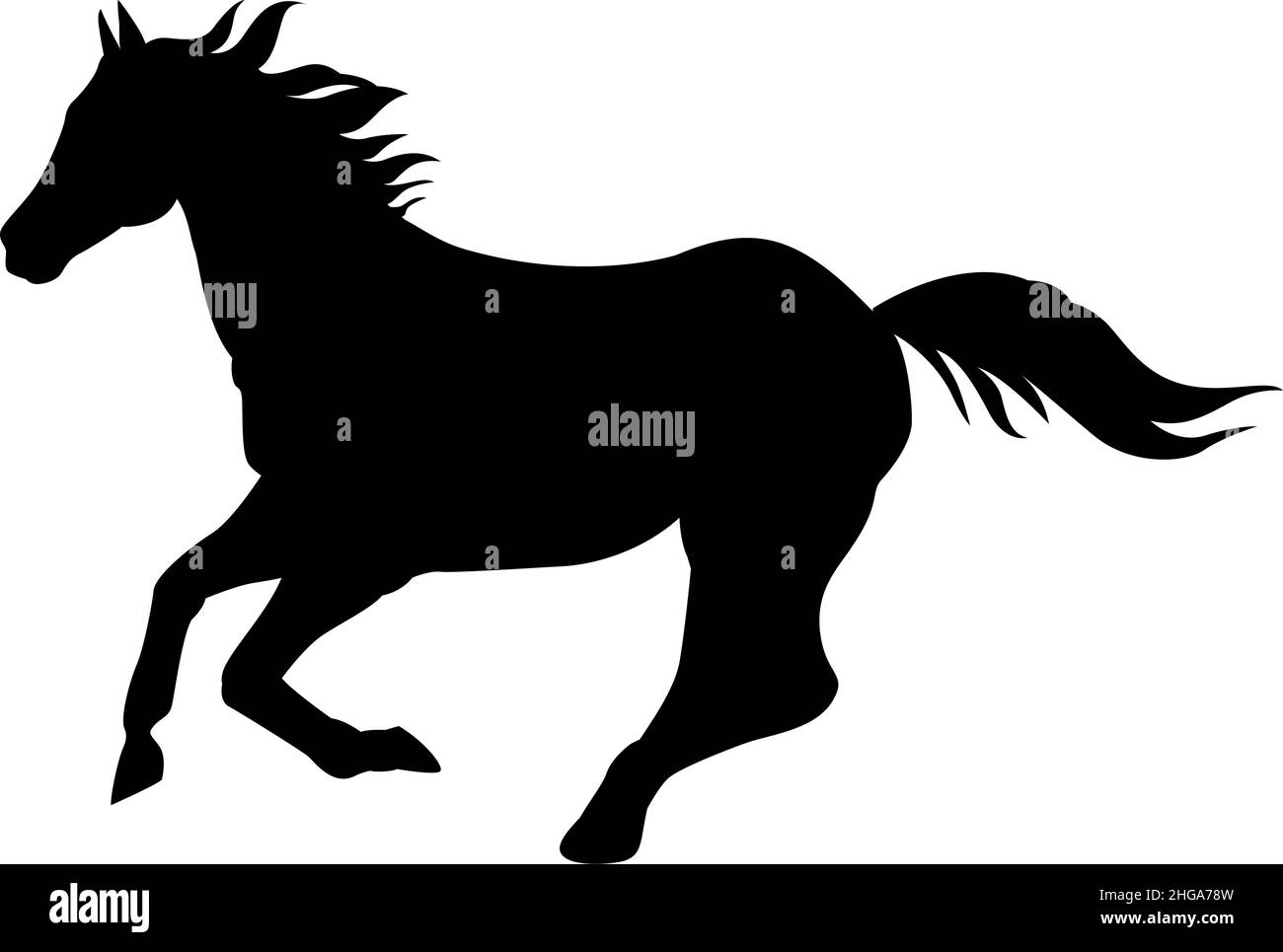 horse running silhouette Stock Vector Image & Art - Alamy