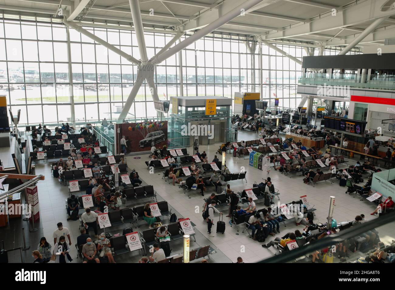 Heathrow Airport Terminal 3, with Covid19 restrictions in place