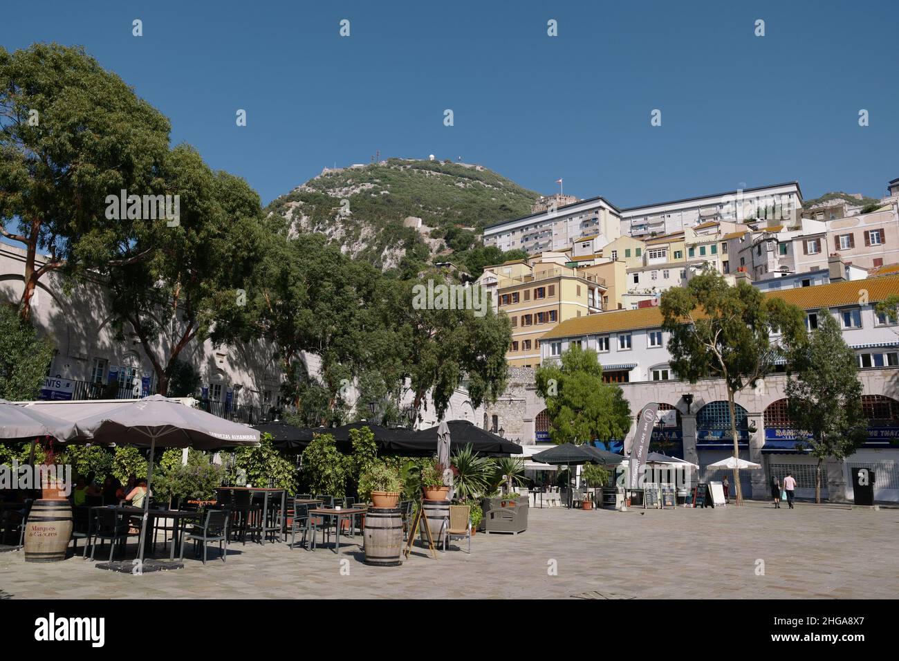 Grand Casemates Square, Gibraltar, July 2021 Stock Photo