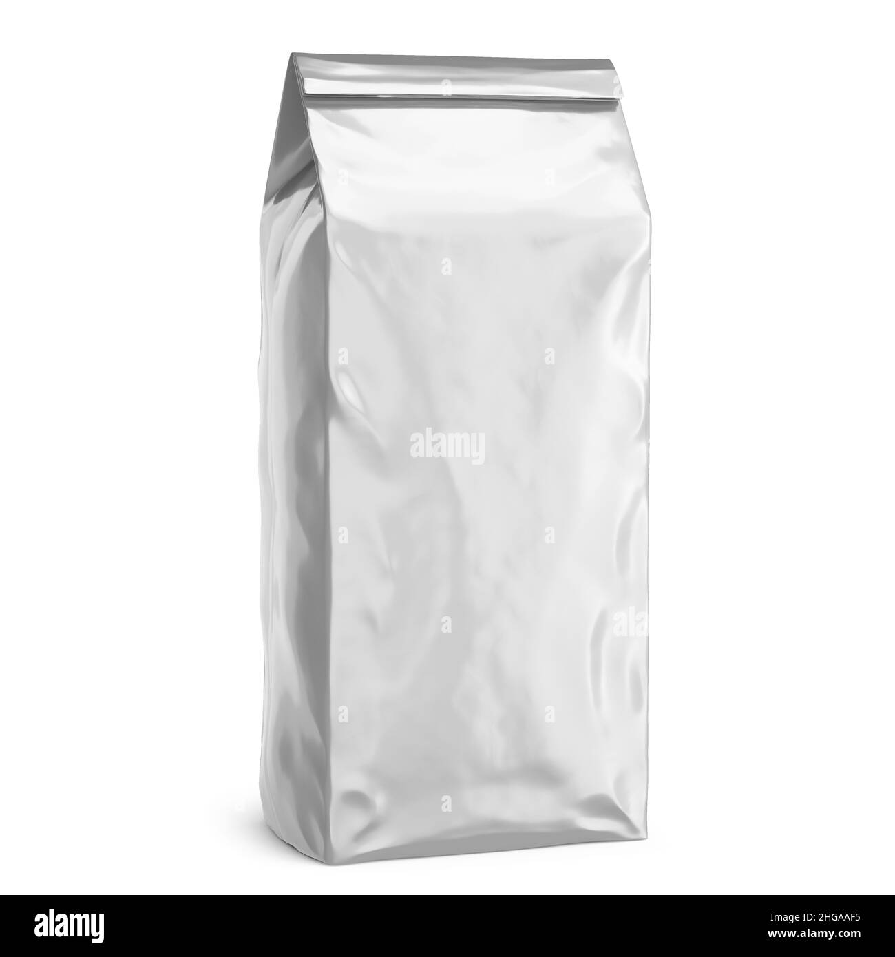 Bag Coffee Packaging Mockup 3D Rendering on White Background Stock