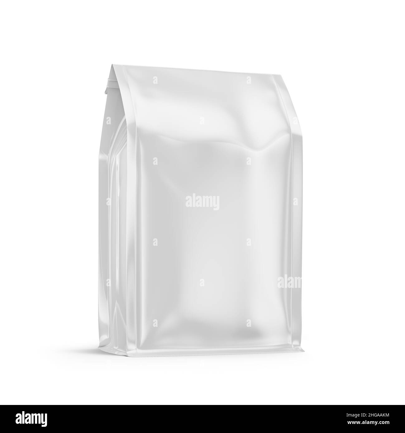 Bag Coffee Packaging Mockup 3D Rendering on White Background Stock