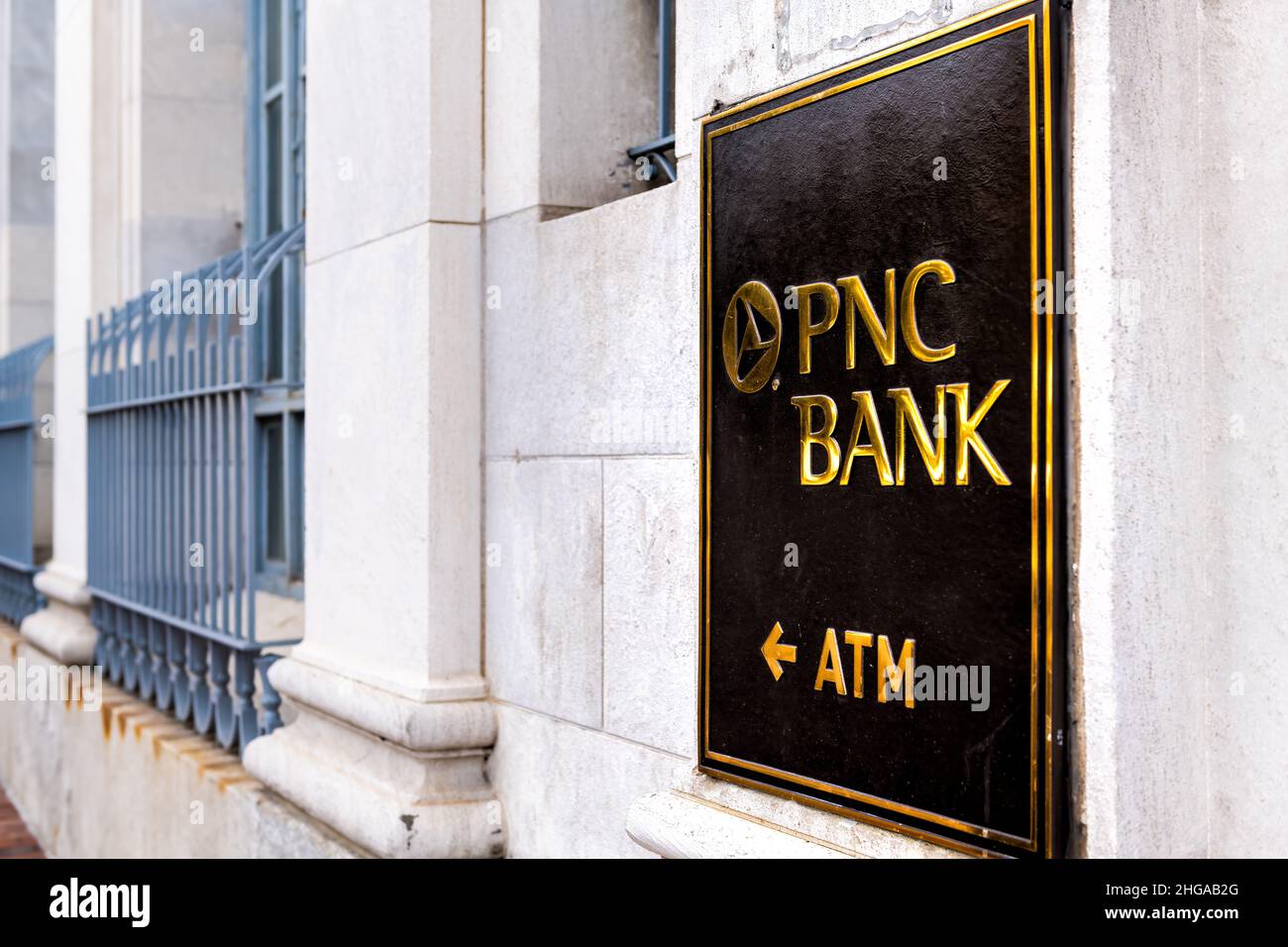 Washington DC, USA August 18, 2021 M street with PNC bank