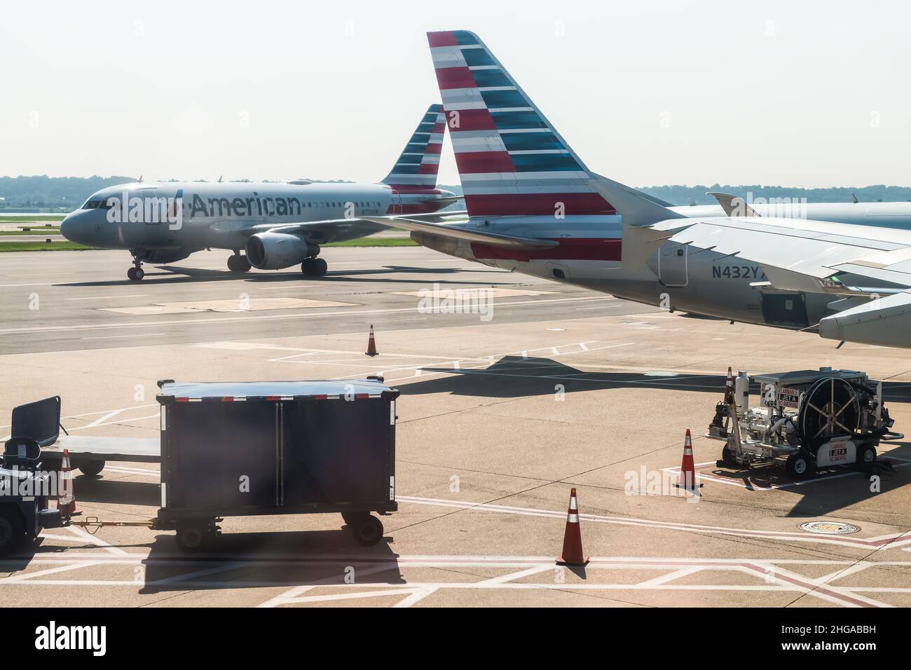 Washington DC, USA August 25, 2021 American Airlines Eagle domestic