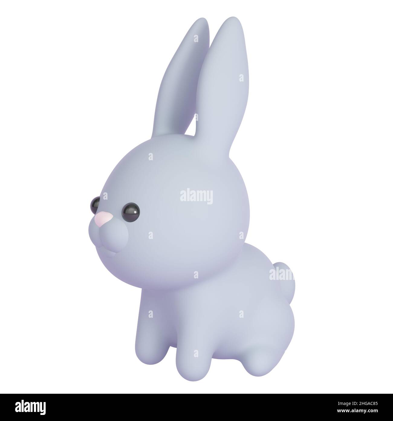Rabbit isolated on white background. 3d rendering Stock Photo - Alamy