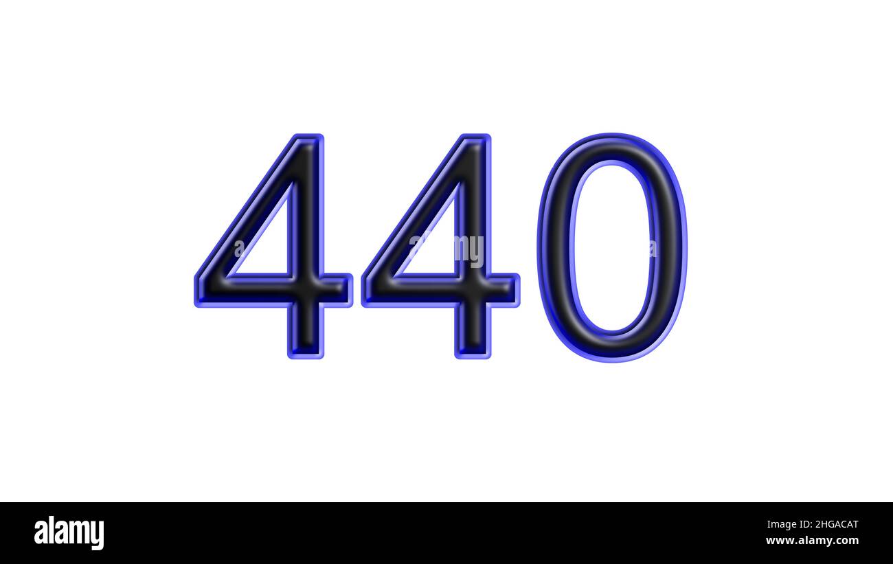 blue 440 number 3d effect white background Stock Photo - Alamy