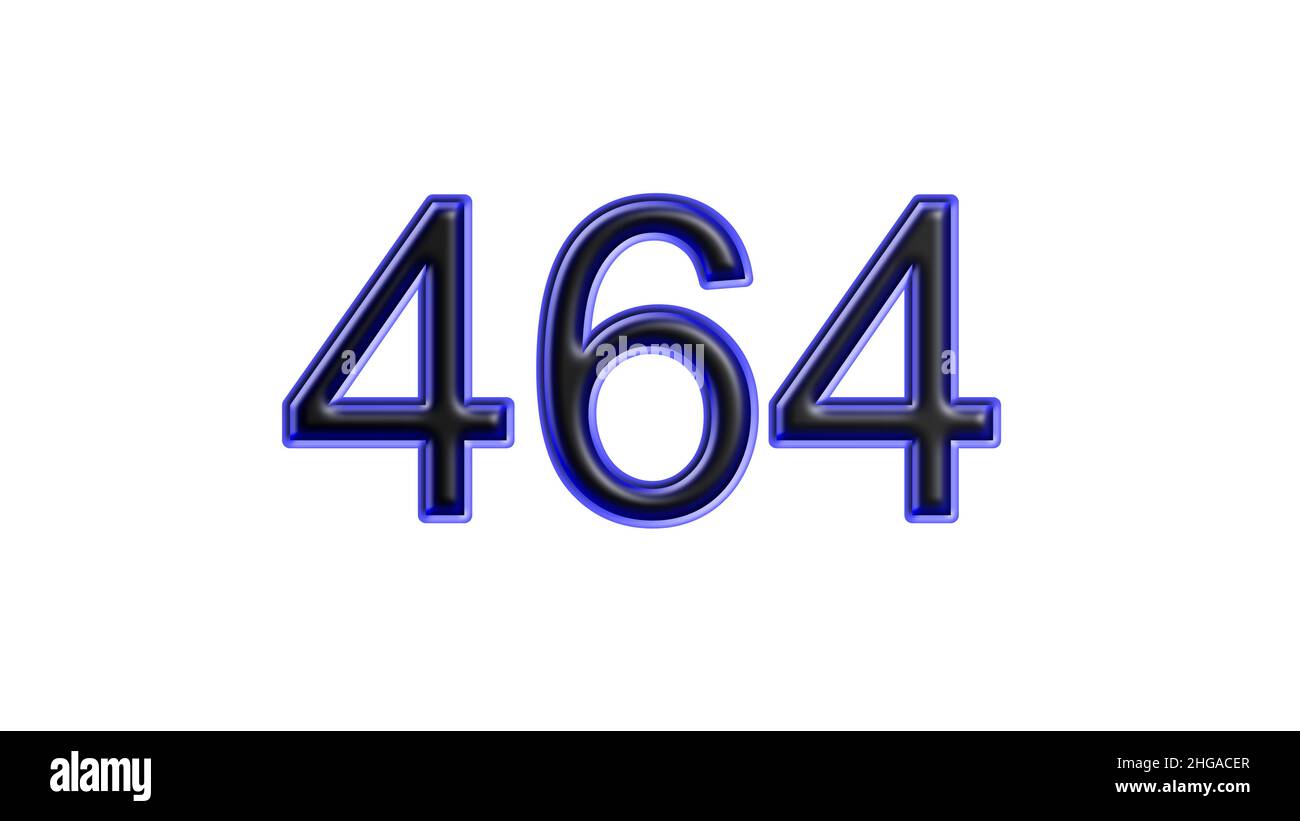 blue 464 number 3d effect white background Stock Photo - Alamy