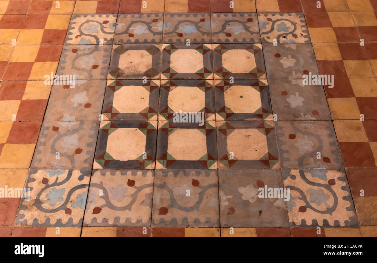 Tiles floor in Sharbatly cultural house, Mecca province, Jeddah, Saudi