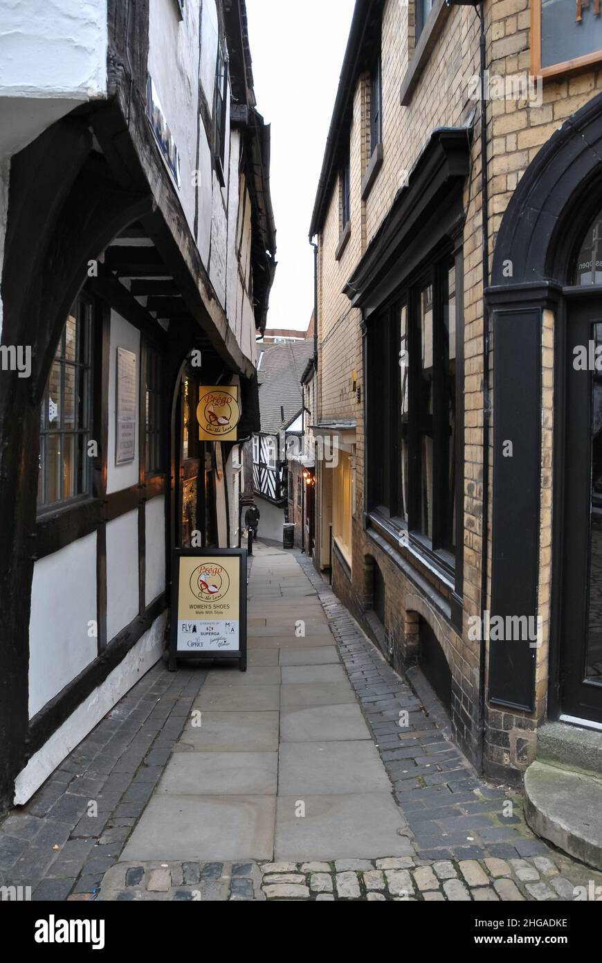 The Historic Grope Lane, Shrewsbury Stock Photo