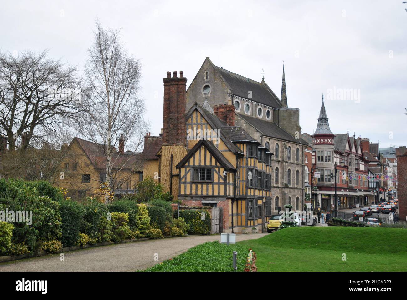 Historic buildings of Shrewsbury Town Centre Stock Photo Alamy