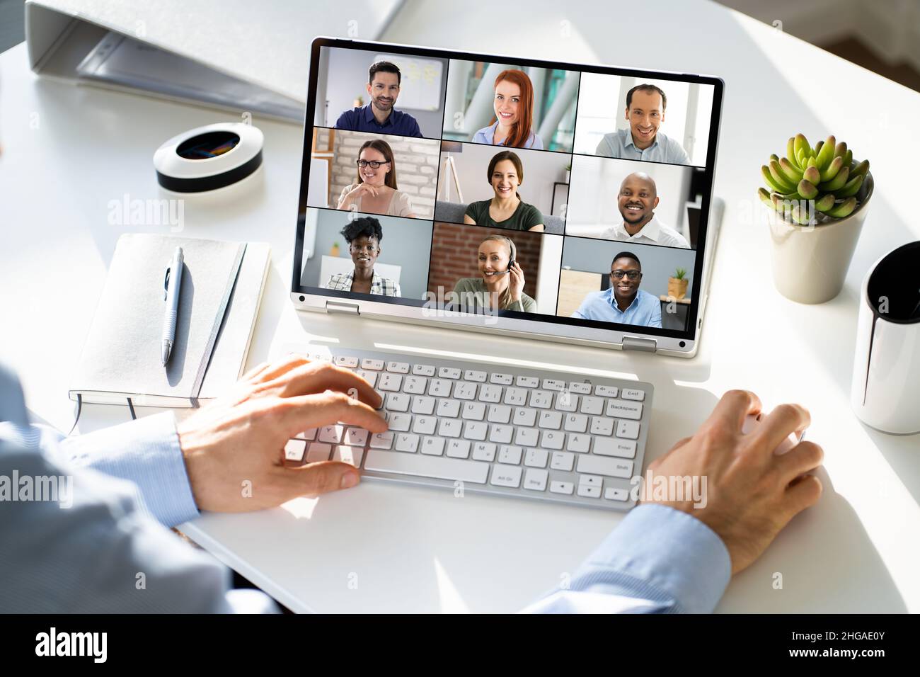 Online Digital HR Video Conference Webinar. Business Call Stock Photo