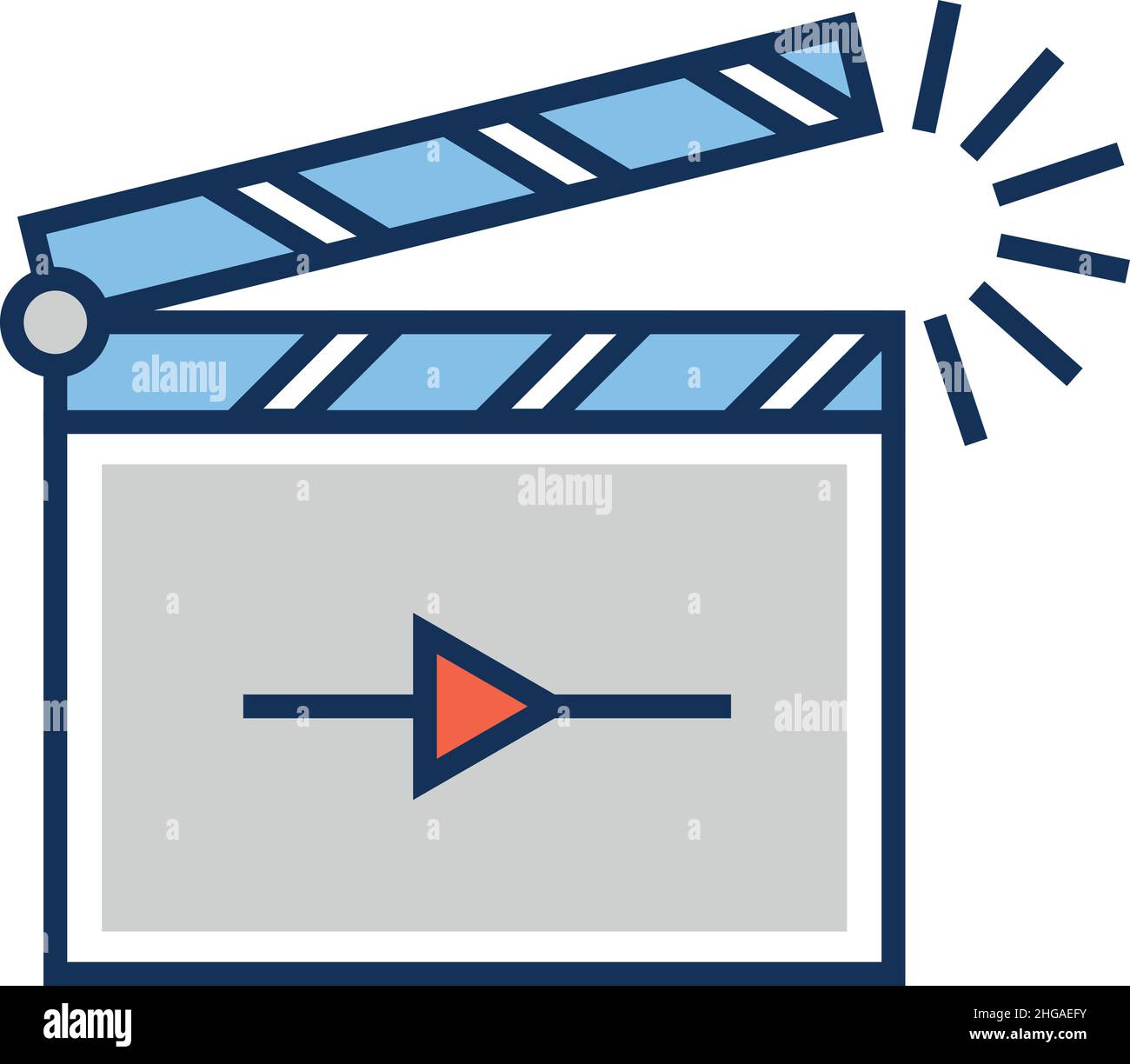 Movie icon. Clapper board sign. Video playing symbol Stock Vector