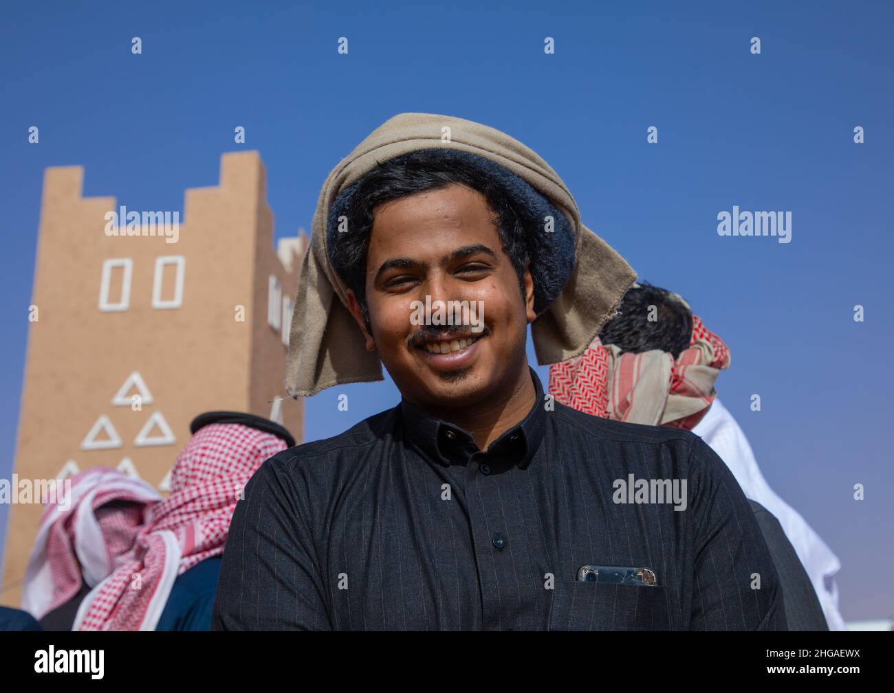 Saudi man in King Abdul Aziz Camel Festival, Riyadh Province, Rimah, Saudi Arabia Stock Photo