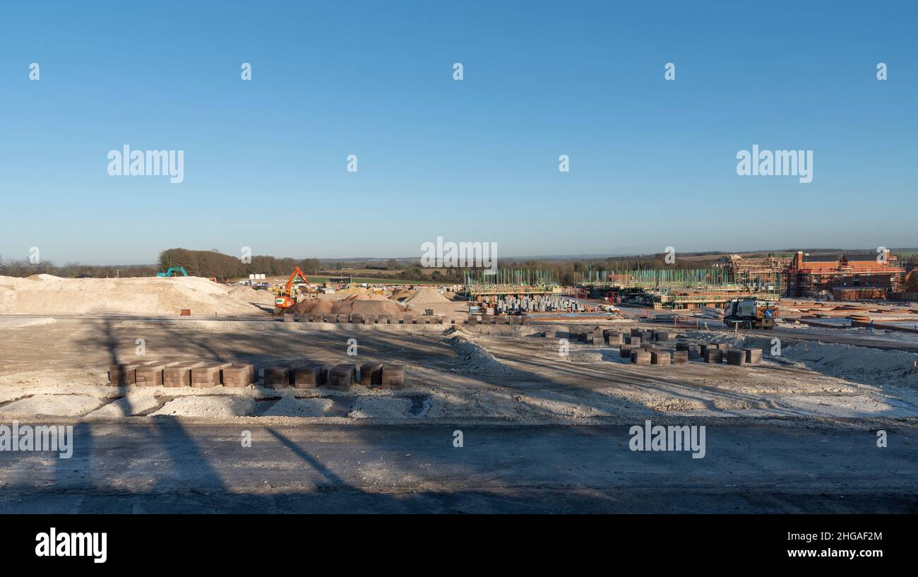 Winchester, Hampshire, England, UK. 2022. New build homes under